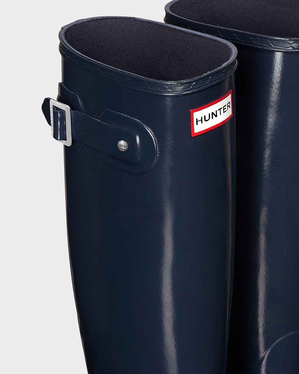 Womens Hunter Original Gloss - Tall Rain Boots Navy - 1380-WLIRT